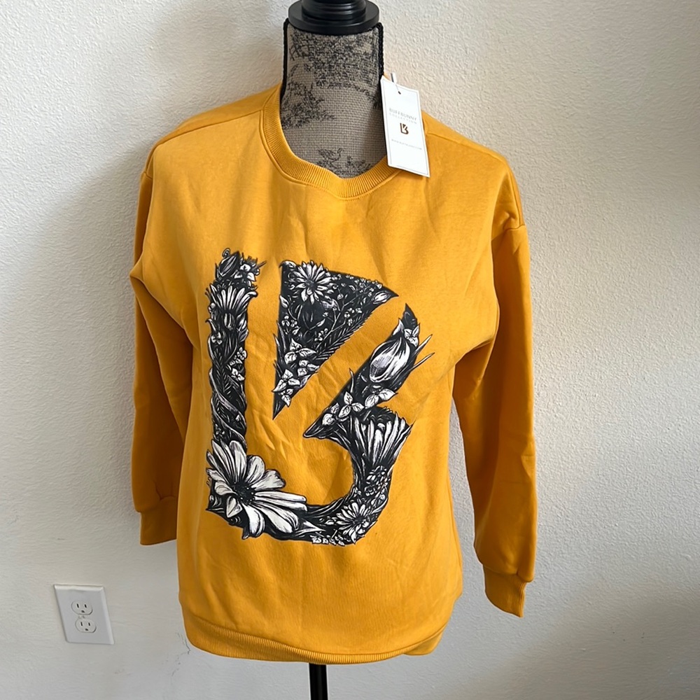 Buff bunny collection, mustard colored sweat shirt